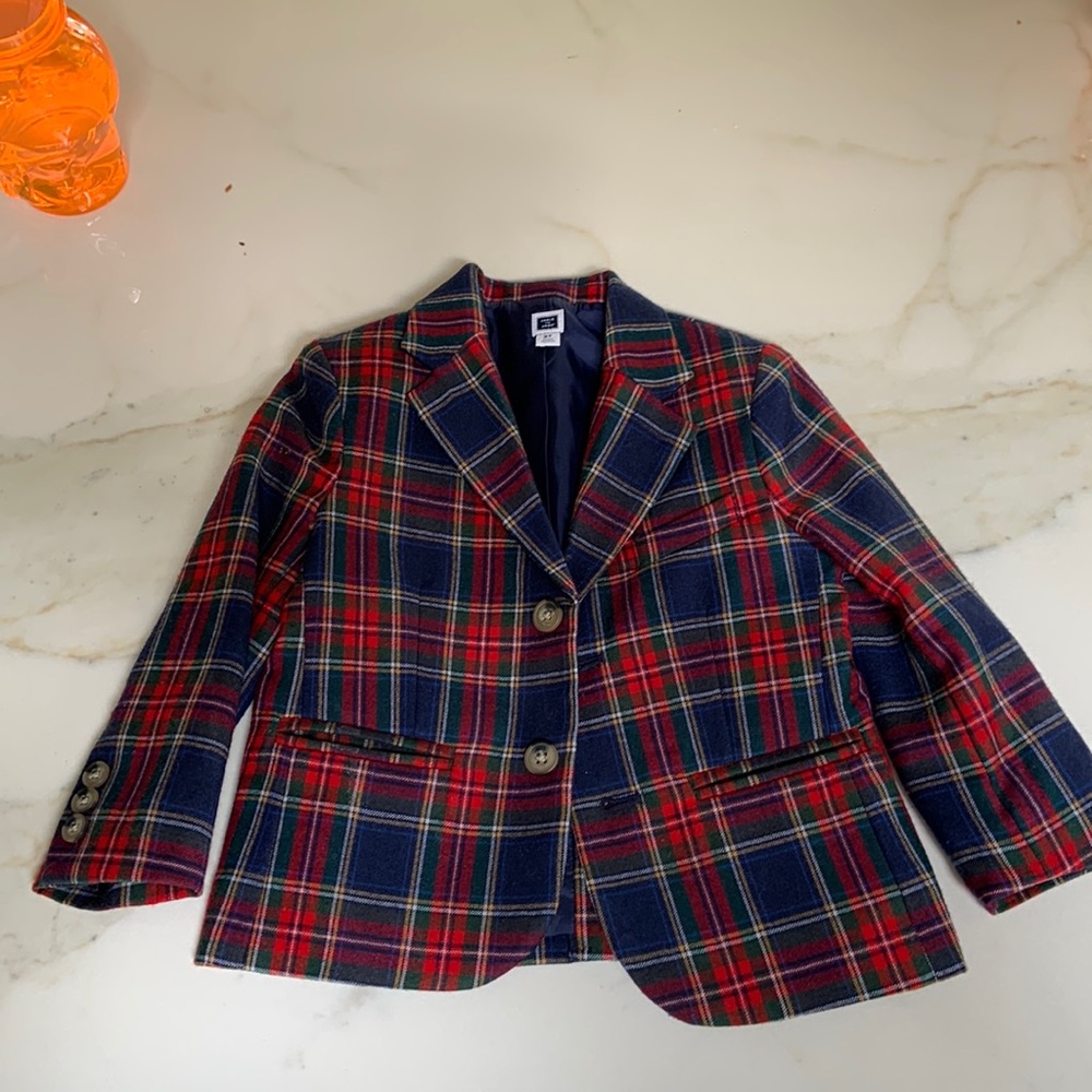 Janie and Jack wool plaid boys blazer